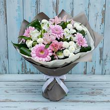 Букет цветов из:  Герберы, Альстромерии и Хризантемы #REPLACE_PRED# Таежный Красноярского края