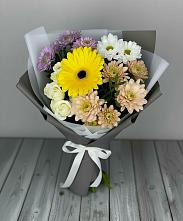 Букет цветов из:  Розы, Герберы и Хризантемы #REPLACE_PRED# Таежный Красноярского края
