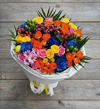 Букет цветов из:  Розы и Хризантемы в Таежный Красноярского края