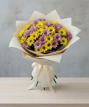 Букет цветов из:  Хризантемы в Таежный Красноярского края