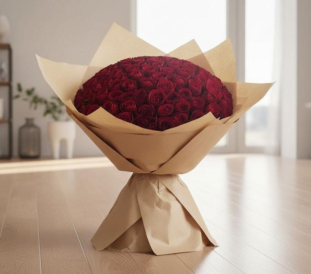 Букет 101 Красная роза в Таежный Красноярского края